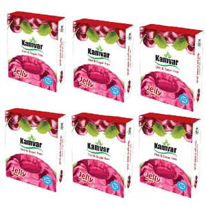 پودر ژله بدون قند و رژیمی آلبالو کامور - 37 گرم بسته 6 عددی