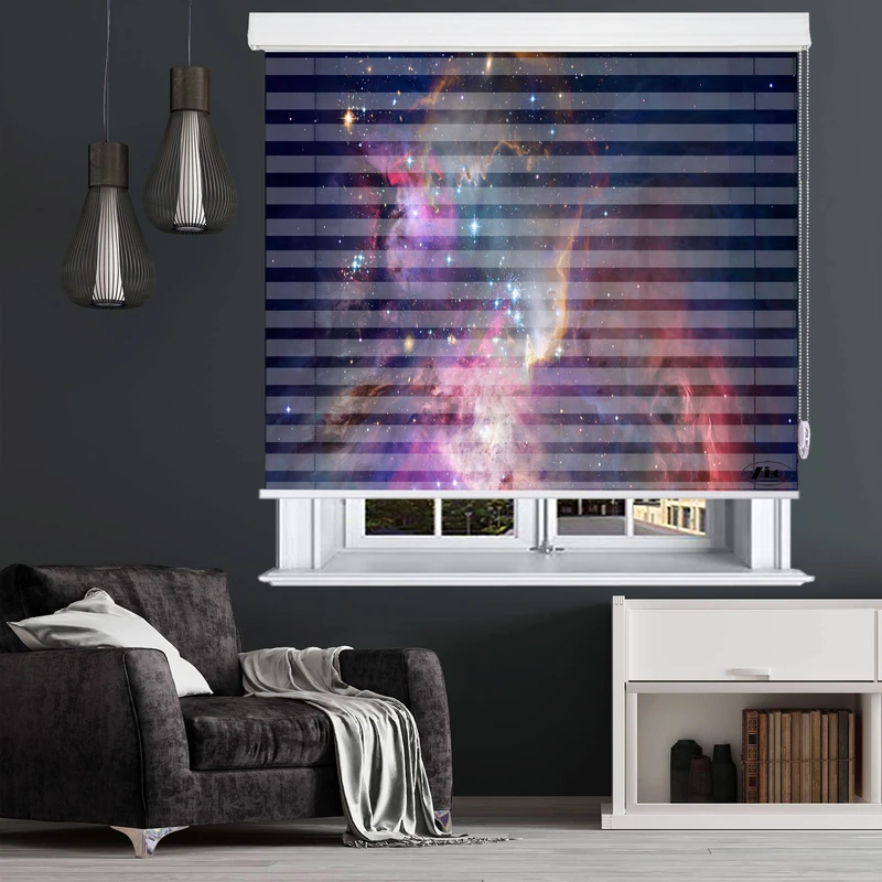 پرده زبرا زیو طرح کهکشان Galaxy-3 سایز 100x150 سانتی متر