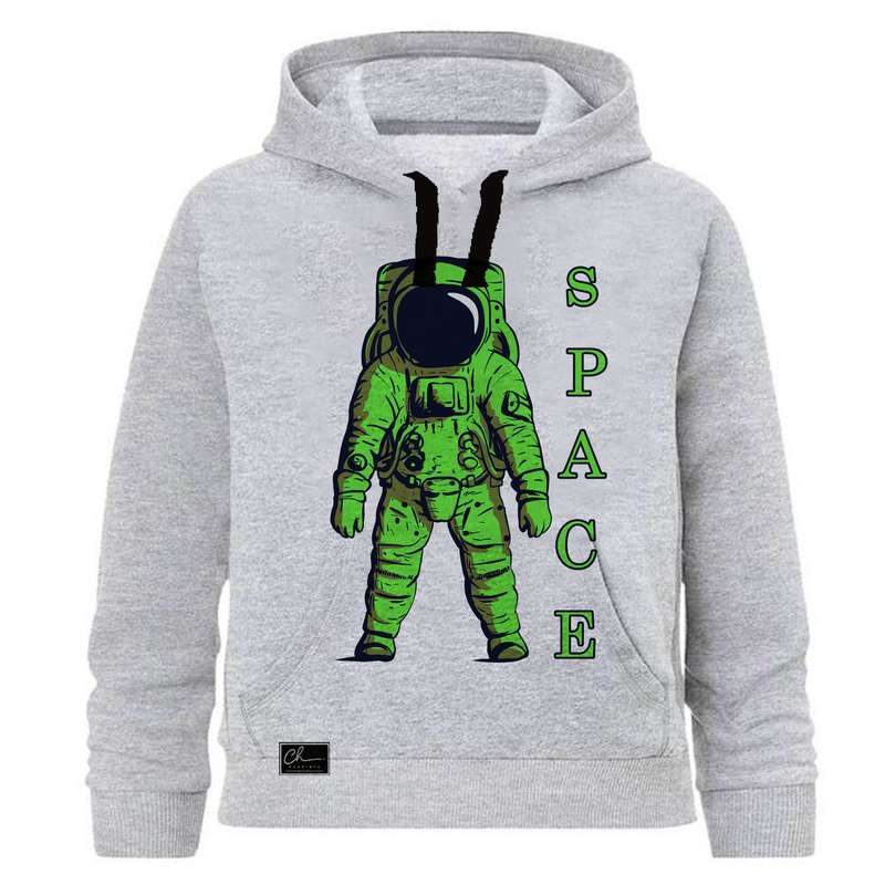 هودی پسرانه چاپیستا طرح SPACE کد J14 رنگ طوسی