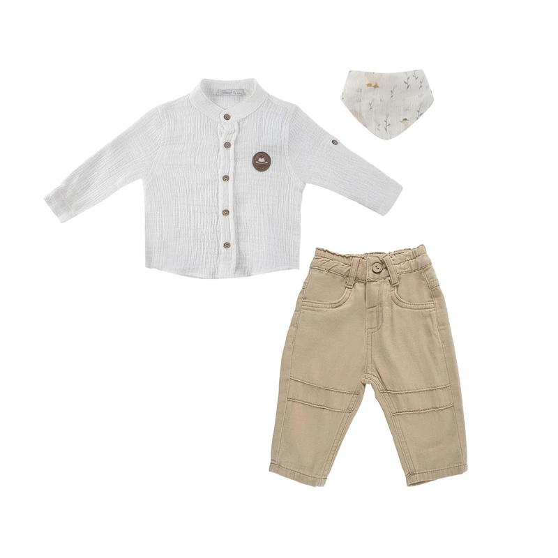 ست 3 تکه لباس پسرانه فیورلا مدل اردکی 25553