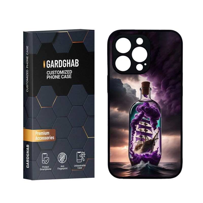 کاور گارد قاب مدل دورژله ای پشت گلس هنری مناسب برای گوشی موبایل اپل iPhone 13 Pro