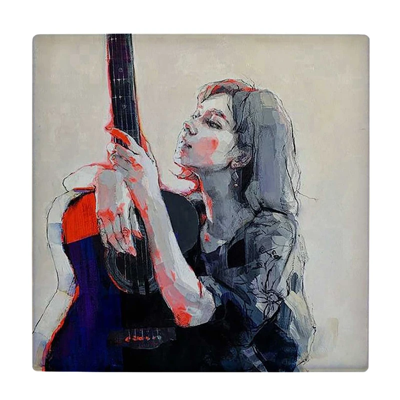 زیر لیوانی  طرح دختر گیتار نواز کد    6085167_5073