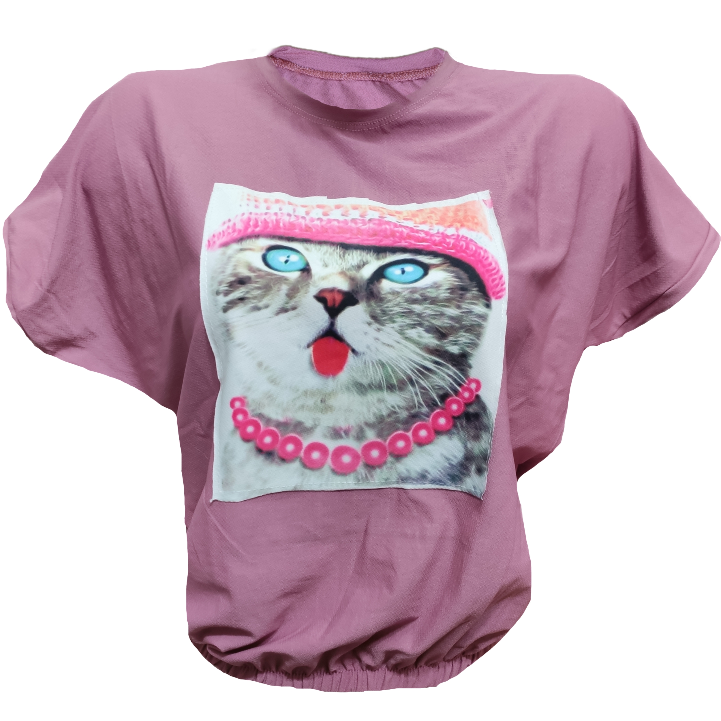 تی شرت آستین کوتاه زنانه مدل گربه