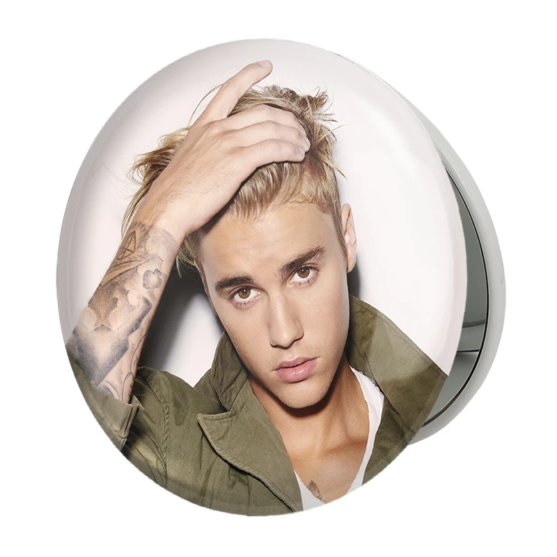 آینه جیبی خندالو طرح جاستین بیبر Justin Bieber مدل تاشو کد 2703 