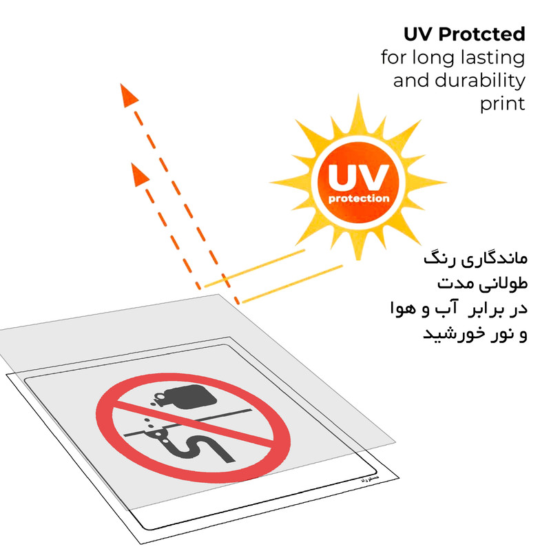 برچسب ایمنی مستر راد طرح ریختن مواد شیمیایی به فاضلاب ممنوع مدل HSE-OSHA-395