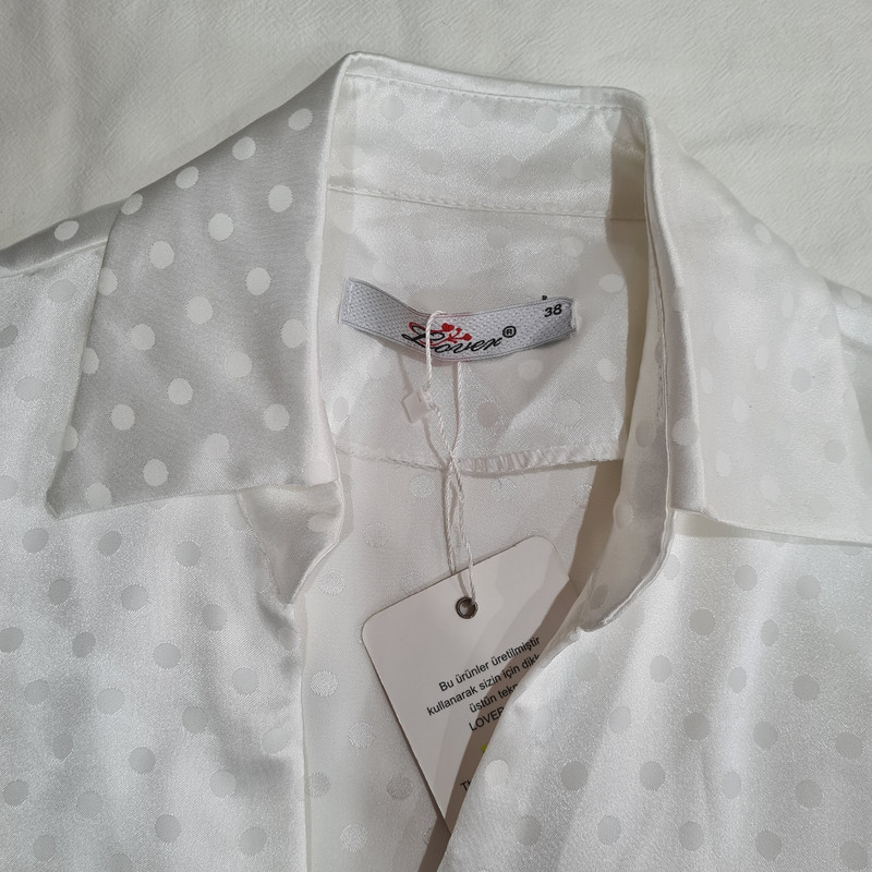 شومیز آستین بلند زنانه مدل ساتن خال خالی کد ۲