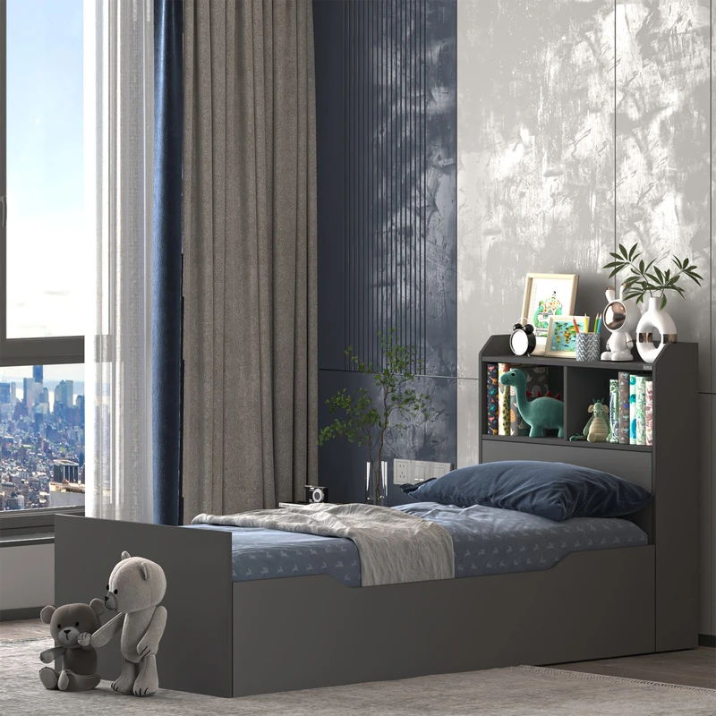 تخت‌خواب ملامینه یک نفره اعیان مدل FH985 سایز 80 * 180 سانتی‌متر