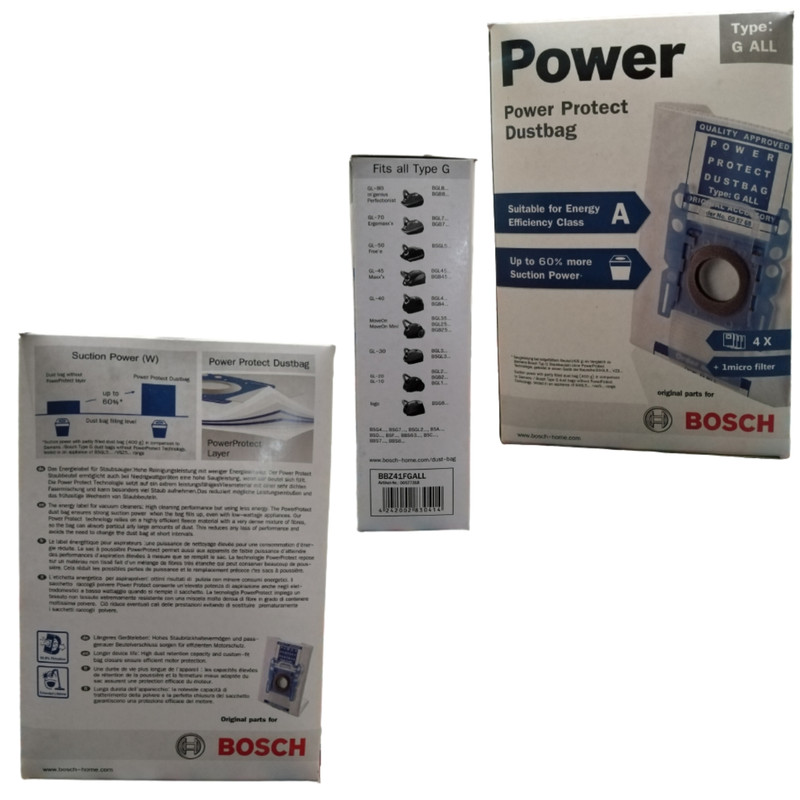 پاکت جاروبرقی مدل GALL مناسب برای جارو برقی های بوش و زیمنس بسته 4 عددی به همراه فیلتر موتور جارو برقی