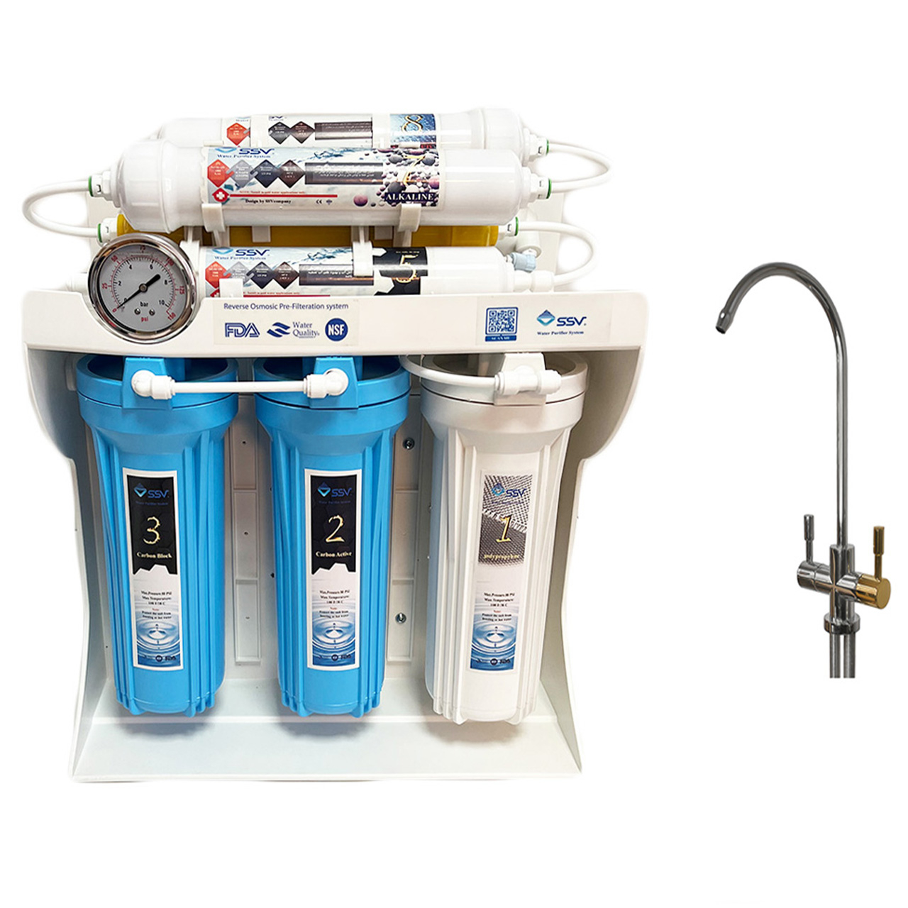 دستگاه تصفیه کننده آب مدل مدل اس اس وی BlueStar 2W X800  به همراه شیر دوکاره