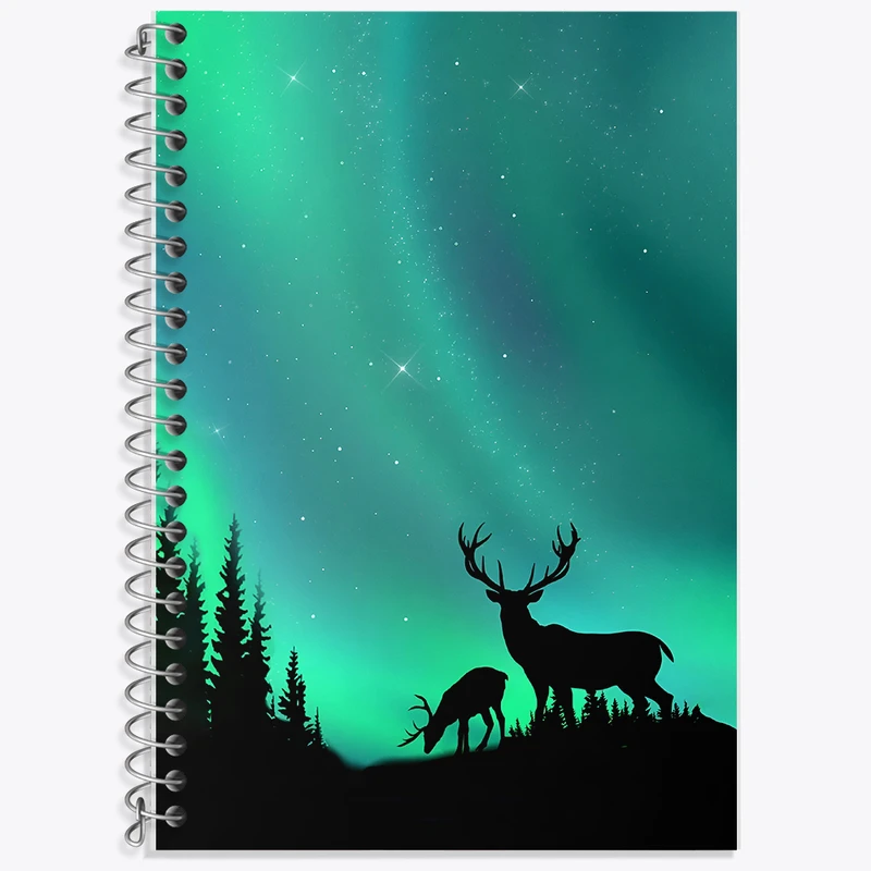 دفتر زبان 50 برگ خندالو مدل دو خط طرح شفق قطبی کد F5882