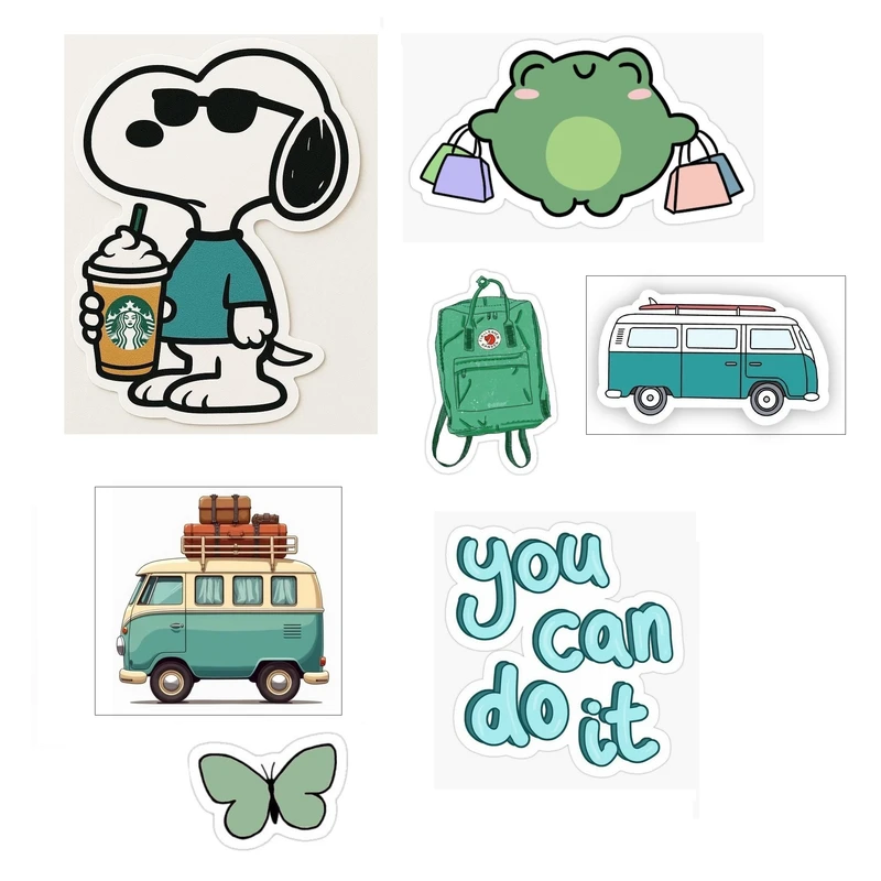 استیکر لپ تاپ، تبلت و موبایل کد 821 مجموعه 7 عددی