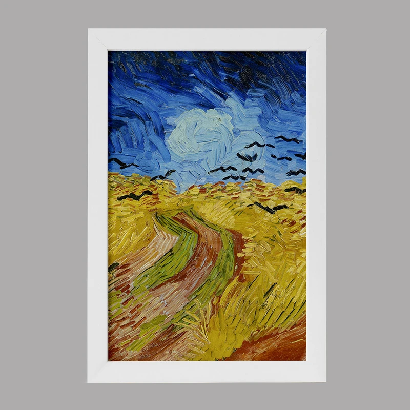 تابلو خندالو مدل مزرعه گندم با کلاغ ها ونسان ونگوگ (Van Gogh) کد 36802