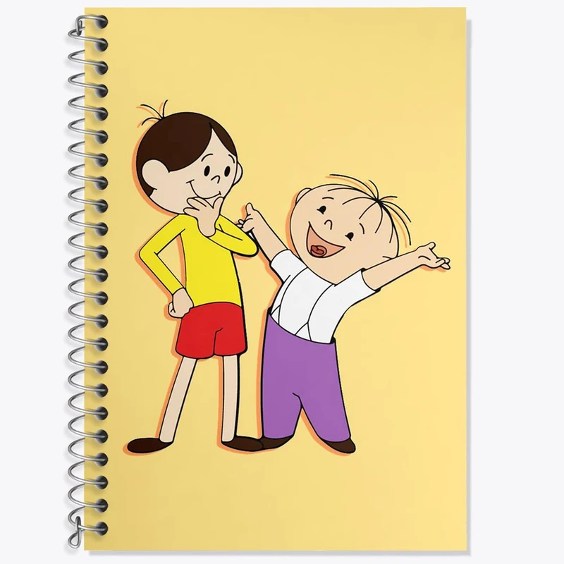 دفتر زبان 50 برگ خندالو مدل سه خط طرح نوستالژی کد 29136