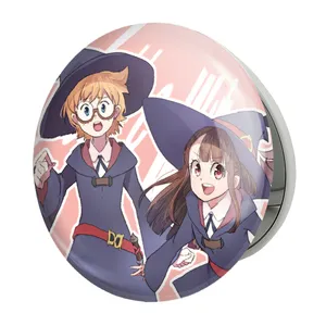 آینه جیبی خندالو طرح اکو و جانسون انیمه جادوگران کوچک Little Witch Academia مدل تاشو کد 22848 