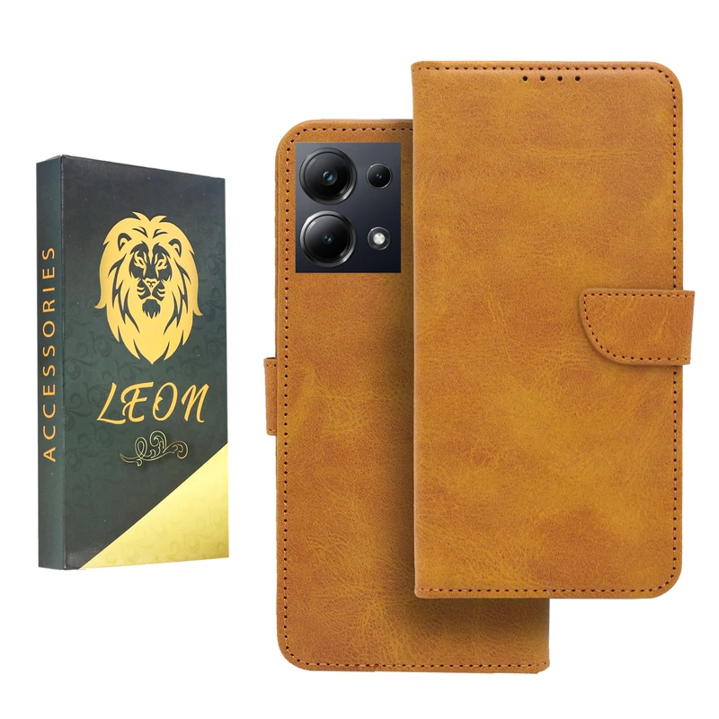 کیف کلاسوری لئون مدل Khoshi مناسب برای گوشی موبایل شیائومی Redmi Note 13 Pro 4G