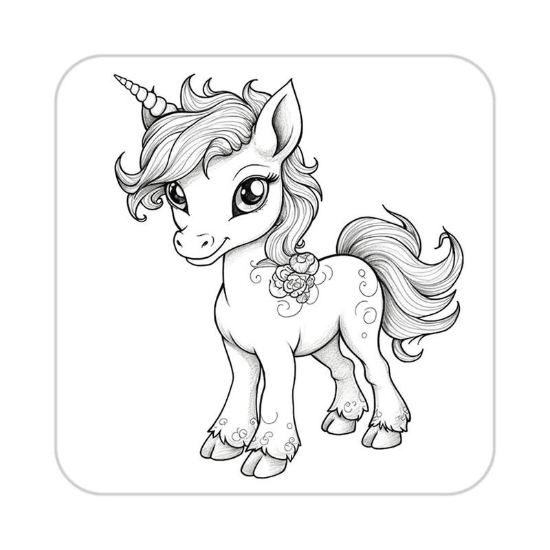 زیر لیوانی کاکتی طرح اسب تک شاخ و یونیکورن مدل mp30260