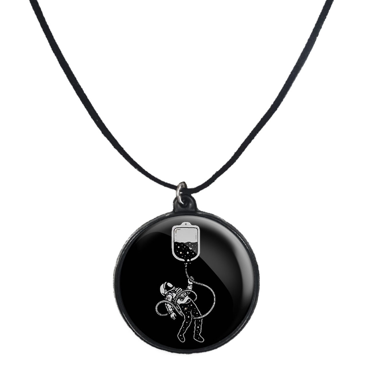 گردنبند پرمانه طرح فضانورد کد pmb.10388 مدل دو طرفه