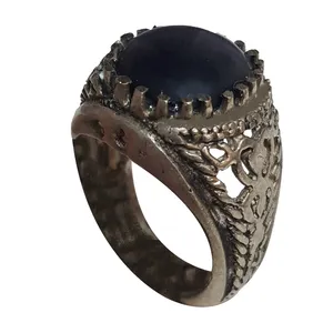 انگشتر نقره مردانه مدل چشم گربه تانزانیا CGT110230