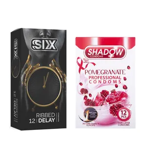  کاندوم سیکس مدل Ribbed Delay بسته 12 عددی به همراه کاندوم شادو مدل Pomegranate بسته 12 عددی