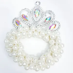 کش مو دخترانه مدل مرواریدی تاج دار کد 015