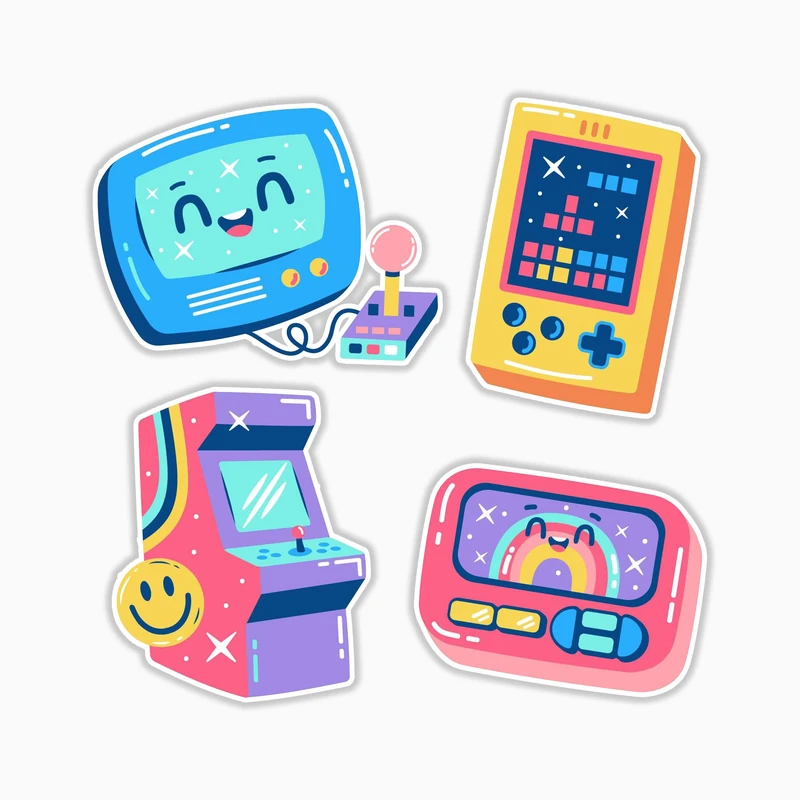 استیکر لپ تاپ و موبایل بووم طرح بازی کامپیوتری کد MA3 مجموعه 4 عددی