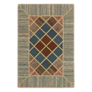 کلاژ گلیم دستبافت یک و نیم متری مدل تکه دوزی کد 538633