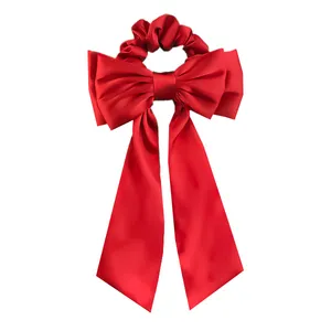 کش مو زنانه مدل ساتن پاپیون دوبل آویز بلند کد 920