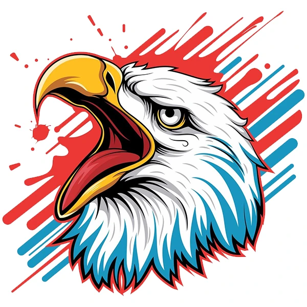 استیکر پارچه و لباس پاد آفرین طرح عقاب کد 4332