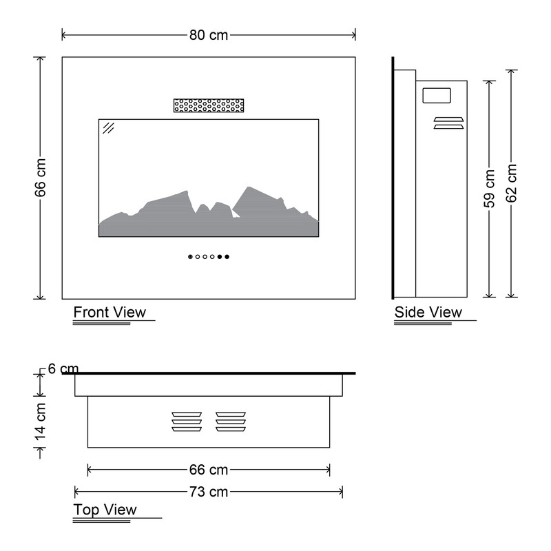 شومینه برقی شومینه اچ بی مدل ID6838-80 شومینه برقی شومینه اچ بی مدل ID6838-80