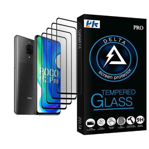 محافظ صفحه نمایش پی کی مدل Delta Glass MIX004 مناسب برای گوشی موبایل شیائومی Poco M2 Pro بسته چهار عددی