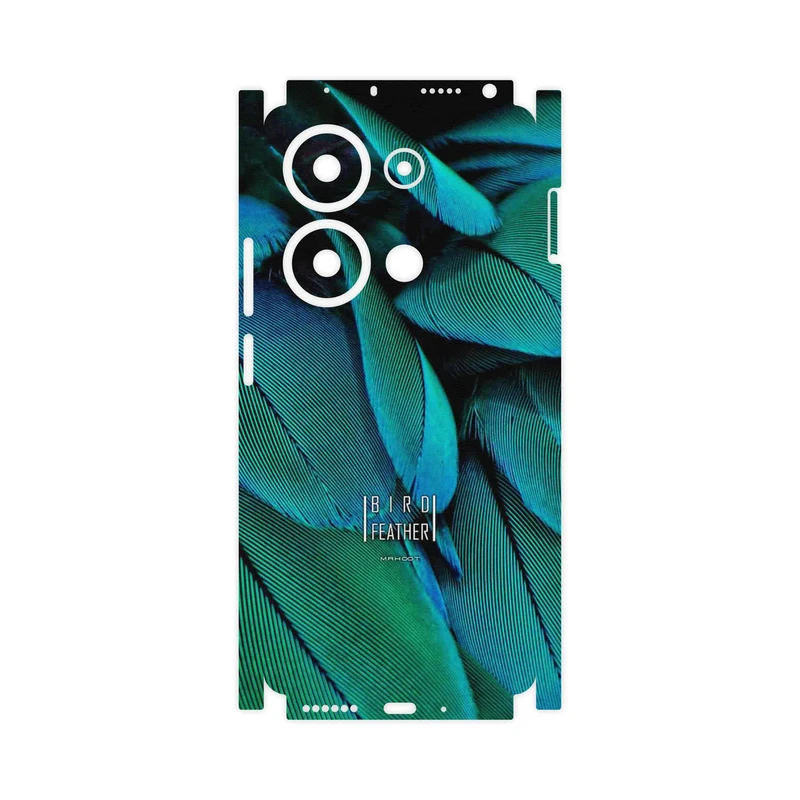 برچسب پوششی ماهوت مدل Green Feather-FullSkin مناسب برای گوشی موبایل شیائومی Redmi Note 13 Pro 4G
