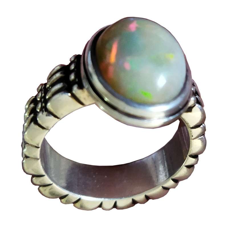 انگشتر نقره مردانه مدل  اپال برزیلی 