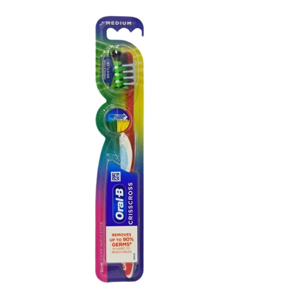 مسواک اورال-بی مدل CRISSCROSS GUM CARE INDICATOR با برس متوسط