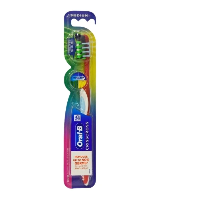 مسواک اورال-بی مدل CRISSCROSS GUM CARE INDICATOR با برس متوسط