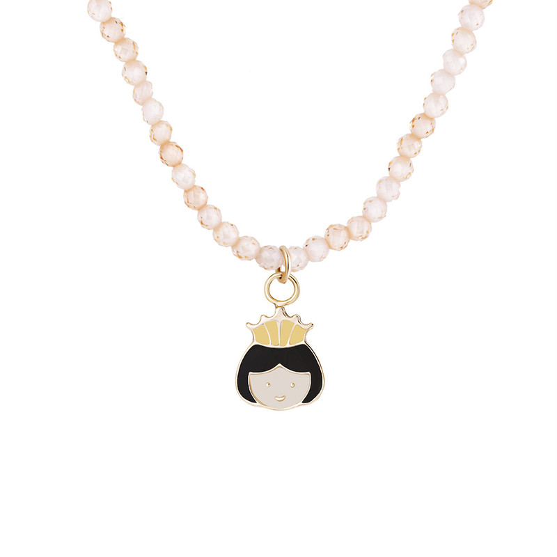 گردنبند طلا 18 عیار دخترانه گالری شیدا مجد مدل ملکه میناکاری