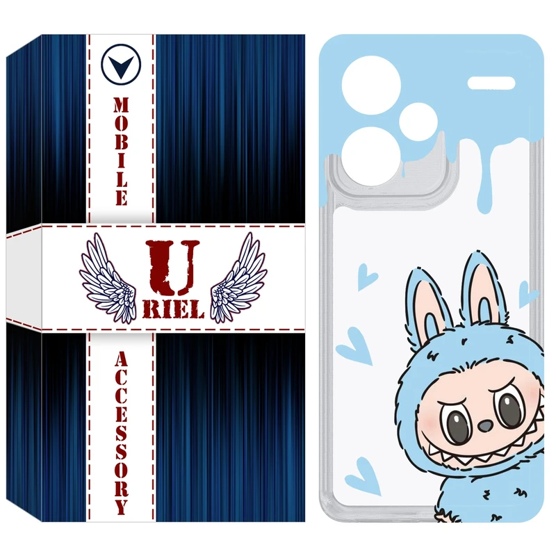 کاور یوریل قاب مدل Clear کد 131 طرح لبوبو Labubu مناسب برای گوشی موبایل شیائومی Redmi Note 13 Pro Plus