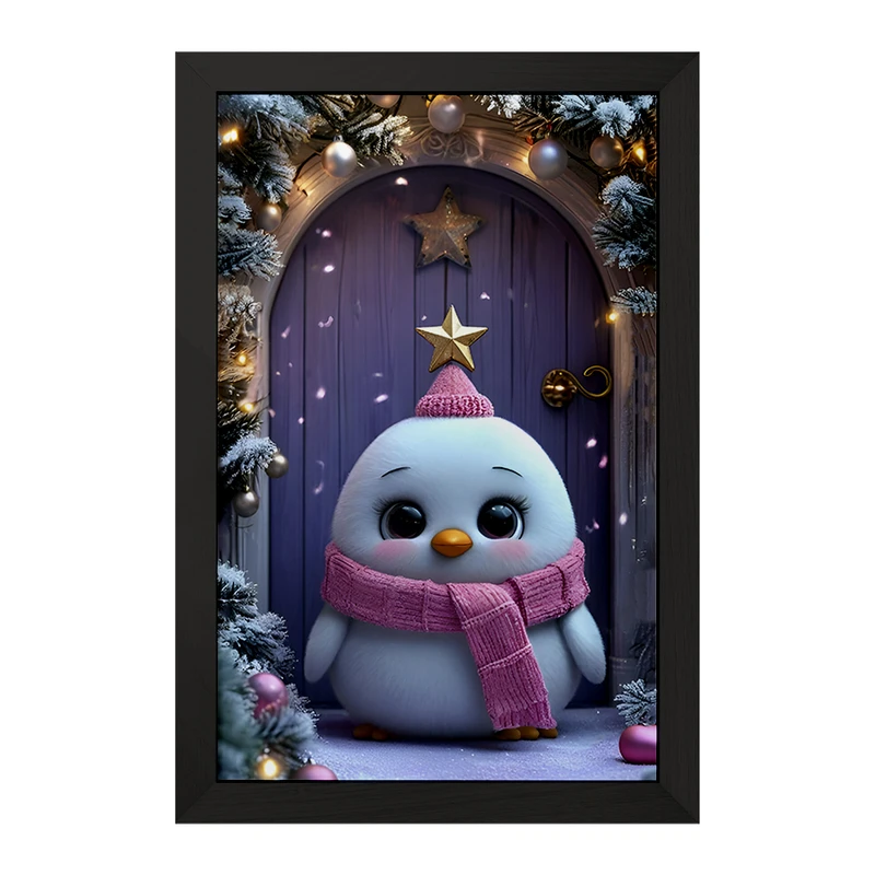 تابلو خندالو مدل جوجه کیوت کریسمسی کد F8119
