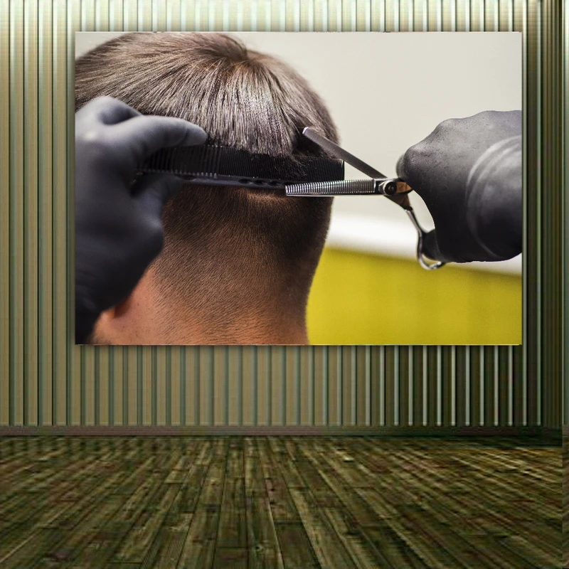 تابلو بوم طرح آرایشگاه مردانه کد BK1208