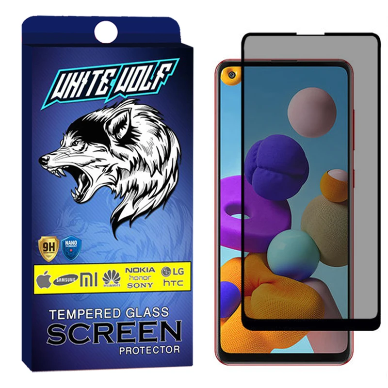 محافظ صفحه نمایش حریم شخصی وایت ولف مدل WGP2 مناسب برای گوشی موبایل سامسونگ Galaxy A21s