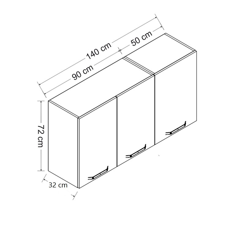 کابینت آشپزخانه مدل دیواری RO-140 cm