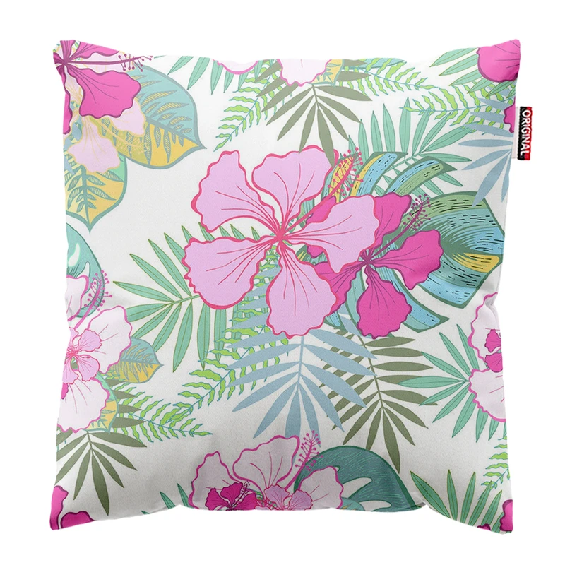 کوسن پاد آفرین مدل مینیمال طرح گل و برگ کد PK403494 سایز 40*40 سانتی متر