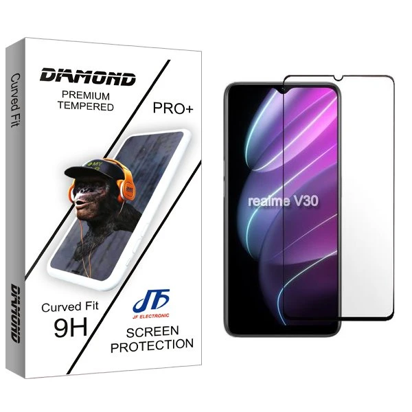 محافظ صفحه نمایش شیشه ای جی اف مدل Diamond مناسب برای گوشی موبایل ریلمی V30