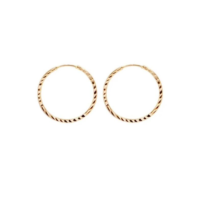 گوشواره حلقه‌ای طلا 18 عیار زنانه طلای ترنم مدل حمید کد 12