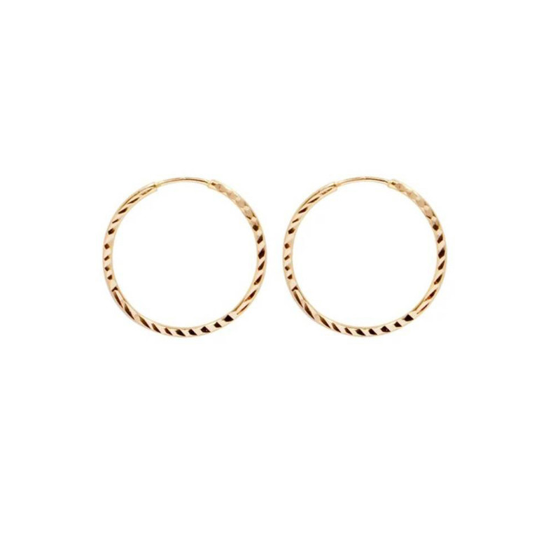گوشواره حلقه‌ای طلا 18 عیار زنانه طلای ترنم مدل حمید کد 12