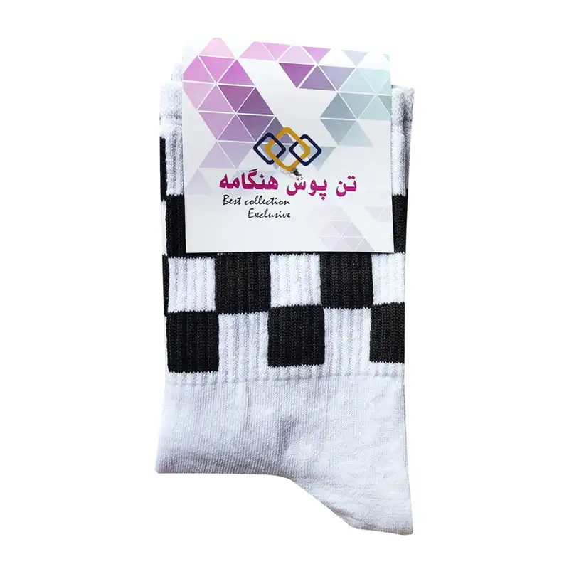 جوراب زنانه تن پوش هنگامه مدل کش اسپرت شطرنجی کد Wi05