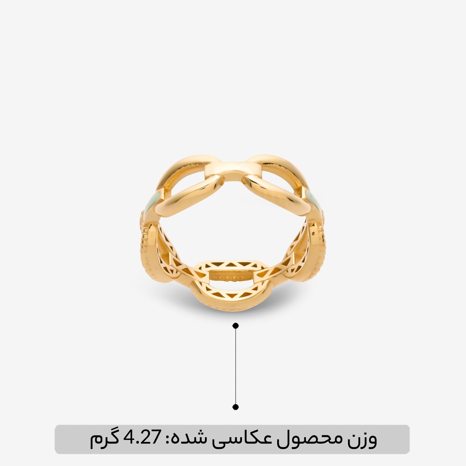 انگشتر طلا 18 عیار زنانه گلدم مدل R344003 سایز 56 -  - 9