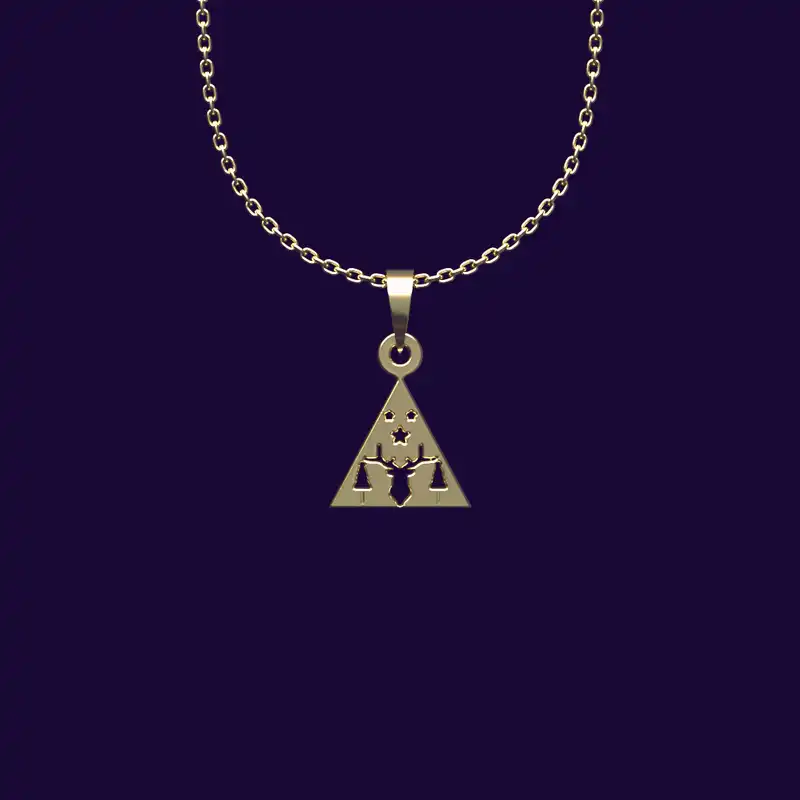 گردنبند طلا 18 عیار زنانه مدوپد مدل طرح گوزن کد DD1196