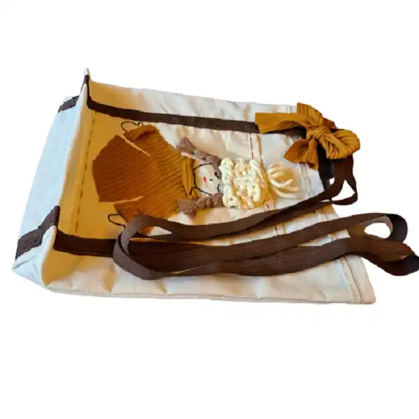 ساک دستی مدل عروسکی طرح کتان و پارچه کد 19