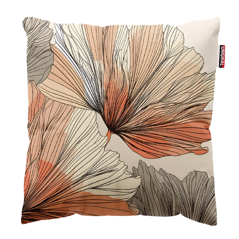 کوسن پاد آفرین مدل مینیمال طرح گل و برگ کد PK303255 سایز 30*30 سانتی متر