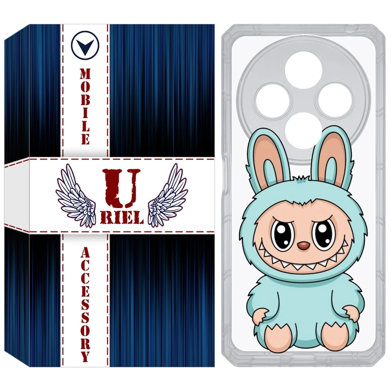کاور یوریل قاب مدل Clear کد 144 طرح لبوبو Labubu مناسب برای گوشی موبایل شیائومی Redmi 14C / Poco C75